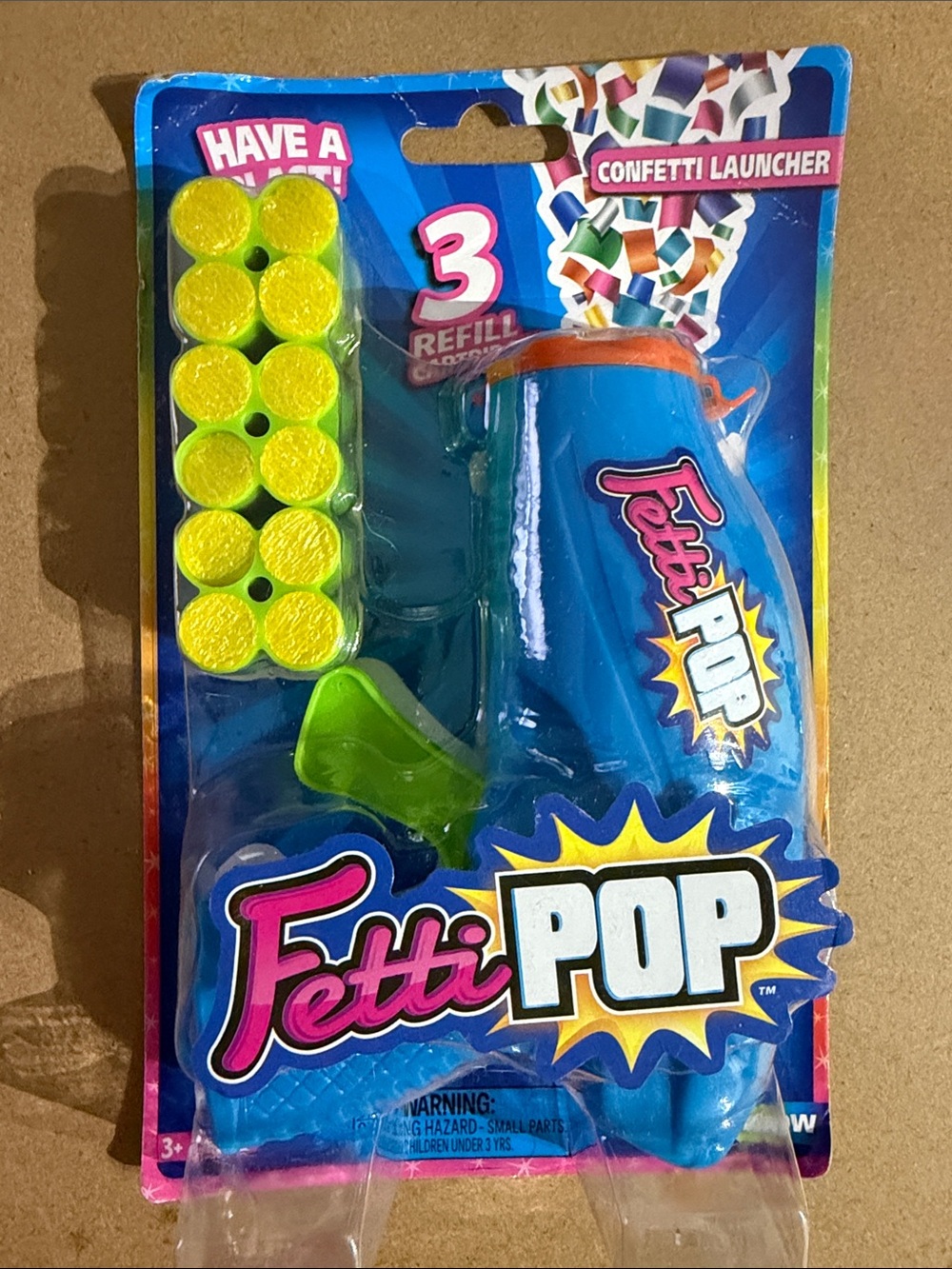 Rainbow Fetti Pop Confetti Launcher - Blue & Yellow